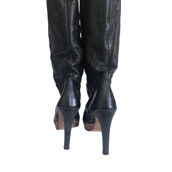 Steve Madden Packit Women's Leather Knee High Black High-Heeled Boots Size 8M - Picture 4 of 7